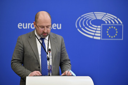 Pressekonferenz im Europäischen Parlament in Straßburg