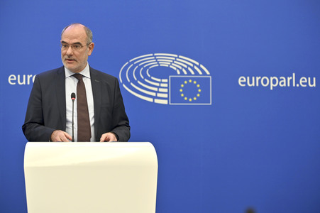 Pressekonferenz im Europäischen Parlament in Straßburg