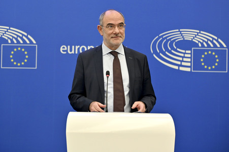 Pressekonferenz im Europäischen Parlament in Straßburg