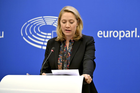Pressekonferenz im Europäischen Parlament in Straßburg
