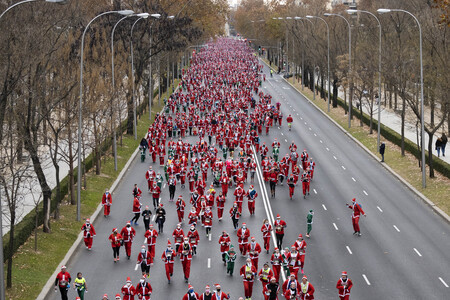 Weihnachtsmann Solidaritätslauf in Madrid