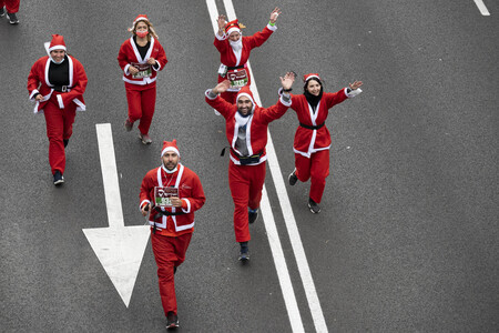 Weihnachtsmann Solidaritätslauf in Madrid