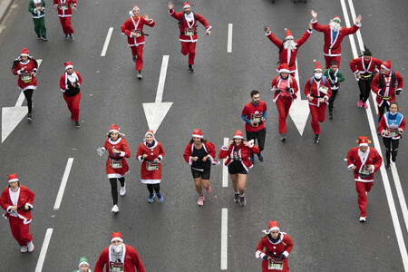 Weihnachtsmann Solidaritätslauf in Madrid