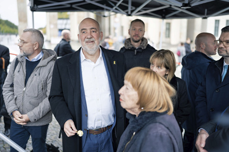 Solidaritätskundgebung für Israel vor dem Brandenburger Tor in Berlin