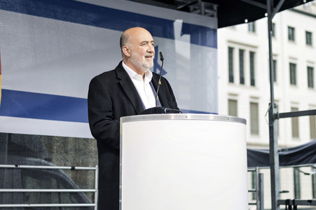 Solidaritätskundgebung für Israel vor dem Brandenburger Tor in Berlin