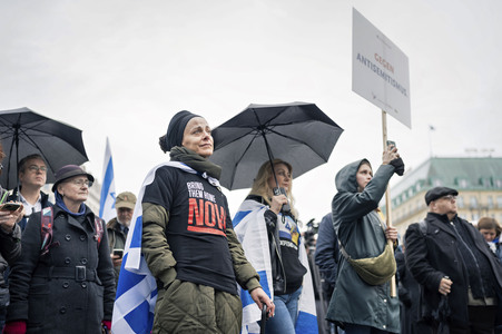 Solidaritätskundgebung für Israel vor dem Brandenburger Tor in Berlin