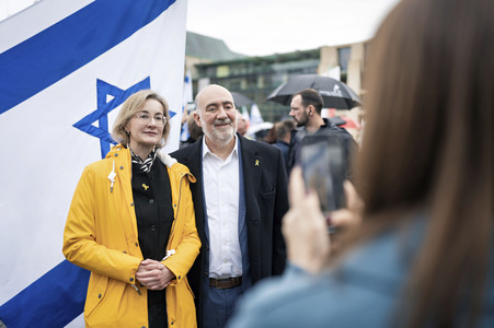 Solidaritätskundgebung für Israel vor dem Brandenburger Tor in Berlin