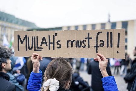 Solidaritätskundgebung für Israel vor dem Brandenburger Tor in Berlin