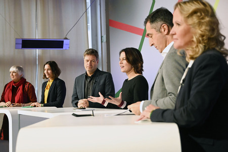 Ergebnisverkündung der digitalen Urabstimmung von Bündnis 90/Die Grünen in Berlin
