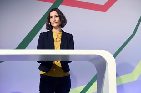 Ergebnisverkündung der digitalen Urabstimmung von Bündnis 90/Die Grünen in Berlin