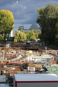 Baustelle zum Erweiterungsbau des Kanzleramtes in Berlin
