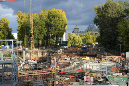 Baustelle zum Erweiterungsbau des Kanzleramtes in Berlin