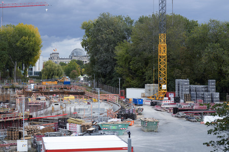 Baustelle zum Erweiterungsbau des Kanzleramtes in Berlin