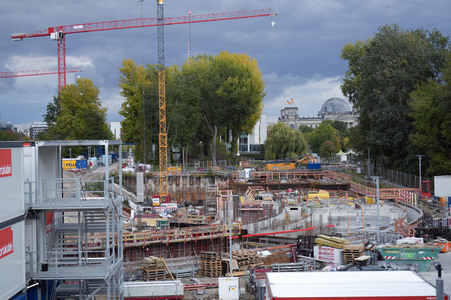 Baustelle zum Erweiterungsbau des Kanzleramtes in Berlin