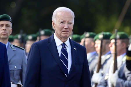 Begrüßung des amerikanischen Präsidenten Joe Biden im Schloss Bellevue in Berlin