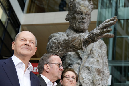 Pressekonferenz der SPD nach den Gremiensitzungen in Berlin