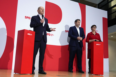 Pressekonferenz der SPD nach den Gremiensitzungen in Berlin