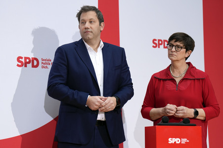 Pressekonferenz der SPD nach den Gremiensitzungen in Berlin