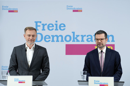 Presseskonferenz der FDP zur Vorstellung des neuen Generalsekretärs Marco Buschmann in Berlin