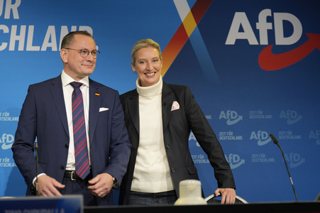 Pressekonferenz zur Präsentation des Kanzlerkandidaten der AfD für die Bundestagswahl 2025 in Berlin