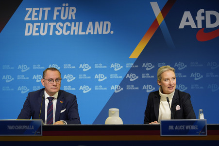 Pressekonferenz zur Präsentation des Kanzlerkandidaten der AfD für die Bundestagswahl 2025 in Berlin