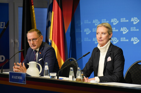 Pressekonferenz zur Präsentation des Kanzlerkandidaten der AfD für die Bundestagswahl 2025 in Berlin