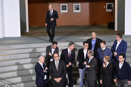 Treffen von Olaf Scholz mit Vertretern der Stahlbranche in Berlin