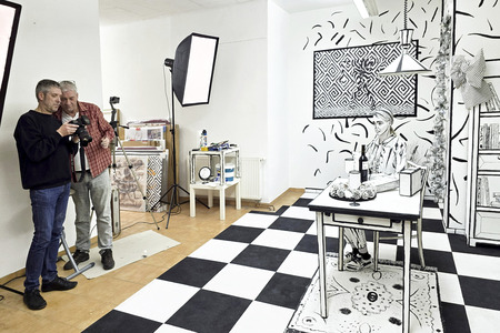 Black and White Christmas Bodypainting