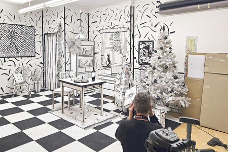 Black and White Christmas Bodypainting