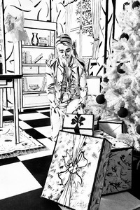 Black and White Christmas Bodypainting