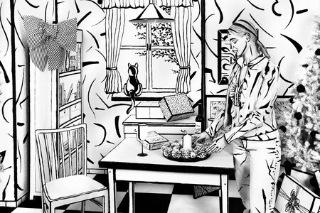 Black and White Christmas Bodypainting