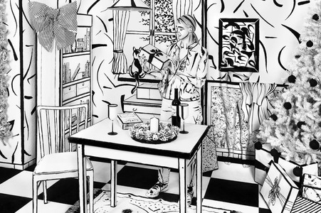 Black and White Christmas Bodypainting