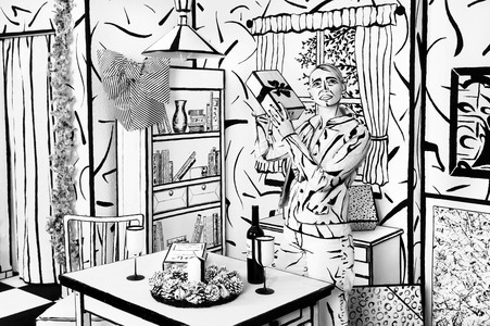 Black and White Christmas Bodypainting