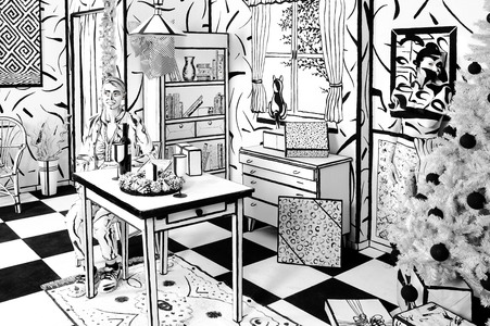 Black and White Christmas Bodypainting