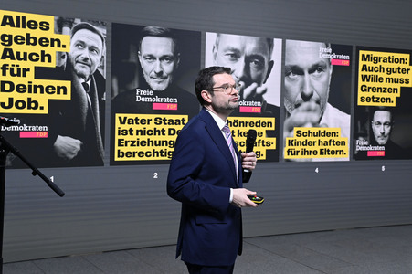 Presseskonferenz der FDP zur Kampagnenpräsentation zur Bundestagswahl 2025 in Berlin