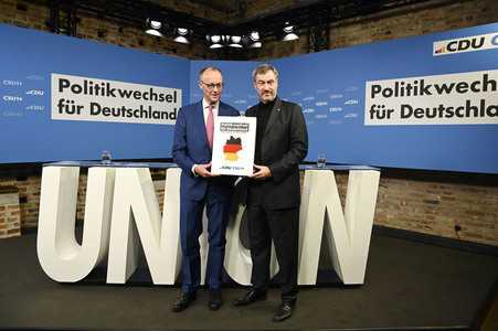 Gemeinsame Sitzung der Vorstände der CDU Deutschlands und der CSU Bayern in Berlin