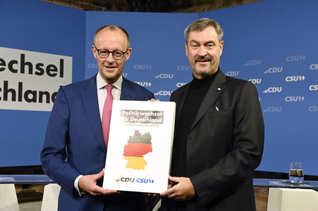 Gemeinsame Sitzung der Vorstände der CDU Deutschlands und der CSU Bayern in Berlin