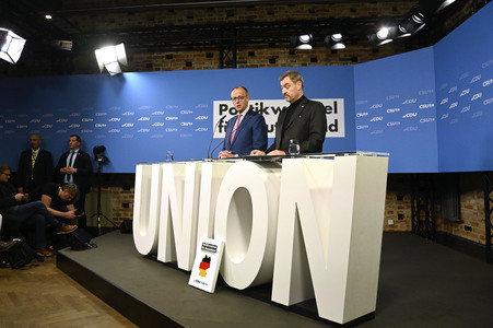 Gemeinsame Sitzung der Vorstände der CDU Deutschlands und der CSU Bayern in Berlin