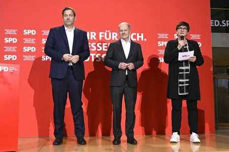 Pressekonferenz zum Beschluss des SPD-Wahlprogramms in Berlin