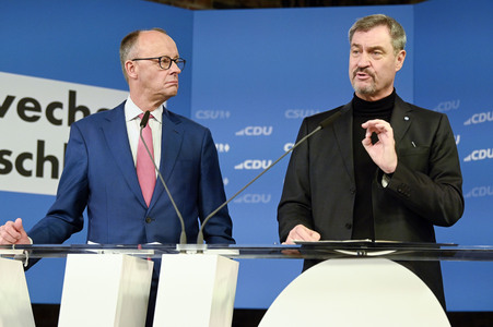 Gemeinsame Sitzung der Vorstände der CDU Deutschlands und der CSU Bayern in Berlin