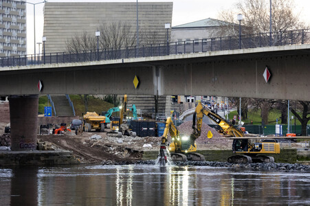 Abrissarbeiten an der Carolabrücke in Dresden