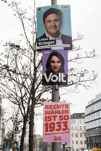 Wahlplakate zur Bundestagswahl 2025 in Berlin