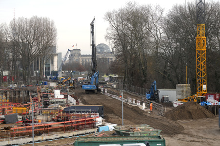 Baustelle zum Erweiterungsbau des Kanzleramtes in Berlin