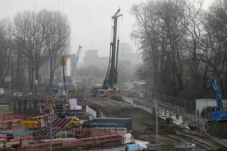 Baustelle zum Erweiterungsbau des Kanzleramtes in Berlin