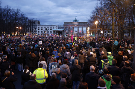 Demonstration gegen den Rechtsruck in Berlin