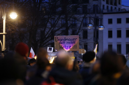 Demonstration gegen den Rechtsruck in Berlin