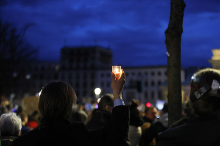 Demonstration gegen den Rechtsruck in Berlin