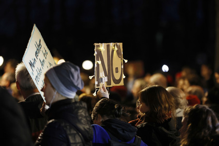 Demonstration gegen den Rechtsruck in Berlin