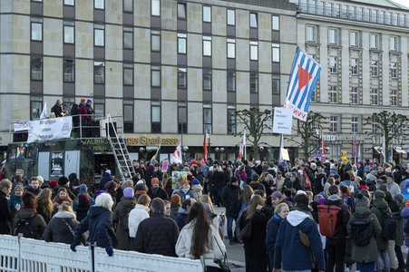 Demonstration gegen die AfD in Hamburg