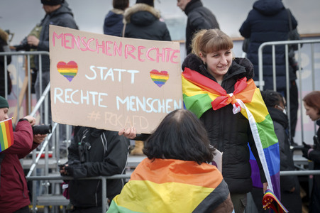 Demonstration 'Rettet die Brandmauer!' in Berlin
